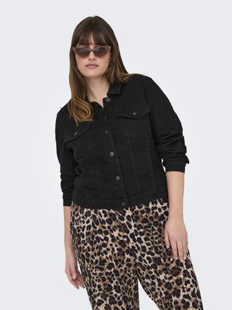 Only Carmakoma Jeansjacke ONLY CARMAKOMA CARWESPA LS JACKET BLACK DNM, Damen, Gr. 44, schwarz, Denim/Jeans, Obermaterial: 79% Baumwolle, 20% Polyester, 1% Elasthan, 