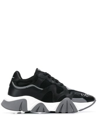 Versace Squalo sneakers - men - Leather/Polyester/Polyester/Rubber - 43 - Black