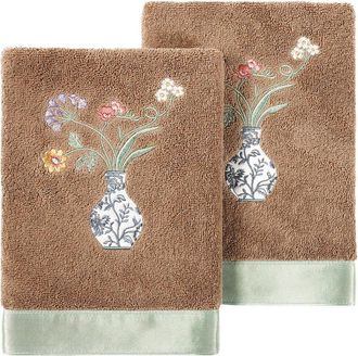 Linum Home Textiles 100% Turkish Cotton Stella 2Pc Embellished Hand Towel Set
