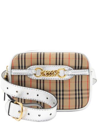 Burberry Beige Leather Horseferry Check Link Belt Bag (Authentic Pre-Loved)