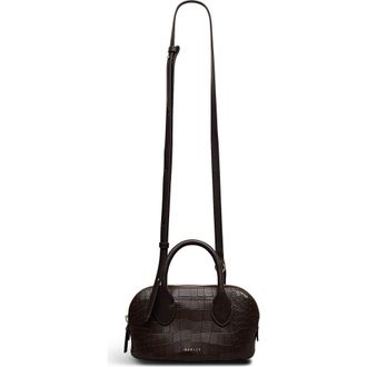 Radley London The Muriel - Faux Croc Micro Ziptop Satchel Bag in Dark Oak at Nordstrom