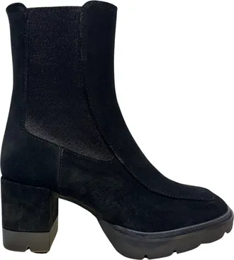 Homers Womens Sharon Heeled Ankle Suede Boot In Crosta Negro