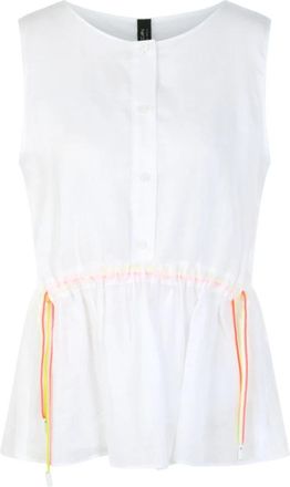 Marc Cain Top met ruches - Dames - Tops zonder mouwen - Wit - 2XL - Tops