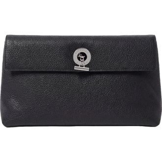 Veronica Beard Anchor Leather Clutch in Black at Nordstrom