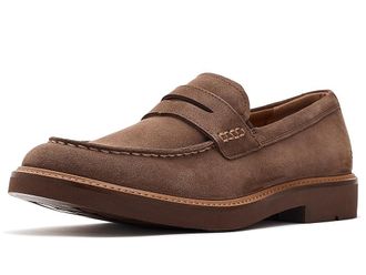 Ecco London Penny Loafer Mens Shoes Cocoa Brown Suede : EU 44 (US Mens 10-10.5) M, Leather