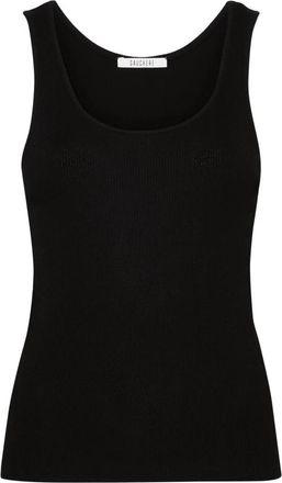Gauch&egrave;re Fijngebreide Tanktop - Dames - Tops zonder mouwen - Zwart - M - Tops