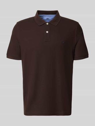 Fynch-Hatton Fynch-Hatton Regular Fit Poloshirt mit Label-Stitching in Dunkelbraun, Gr&ouml;&szlig;e XXXL