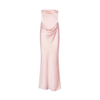 Rotate Corsage Lange Jurk - Dames - Avondkleed - Roze - S - Leer - Kleedjes
