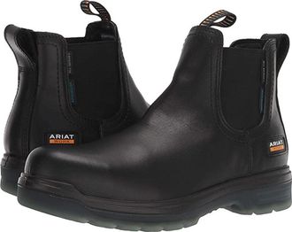 Ariat Turbo Chelsea Waterproof Carbon Toe EH Mens Work Pull-on Boots Black : 14 D - Medium, Leather