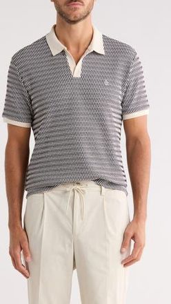 Original Penguin Crochet Stitch Johnny Collar Polo in Dark Sapphire at Nordstrom Rack, Size Xx-Large