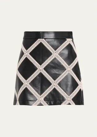 Cinq &agrave; Sept Audree Faux-Leather Mini Skirt