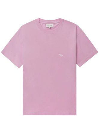 Maison Kitsun&eacute; T-shirt met logo-applicatie - Roze