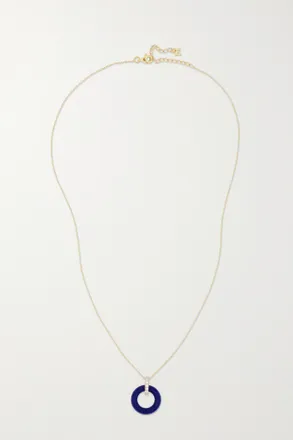 Mateo Bijoux Collana In Oro 14 Carati Con Lapislazzuli E Diamanti Donut - Blu