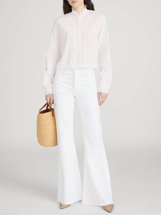Frame Denim Keepsake Pintuck Blouse In White