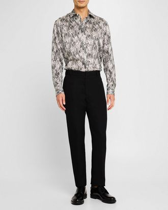 Emporio Armani Mens Fantasia-Print Sport Shirt