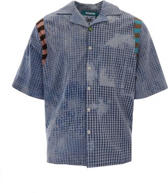 Barrow Bowling Collar Shirt with Micro-Checkered Pattern