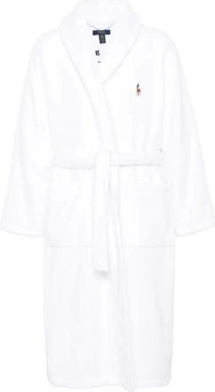 Polo Ralph Lauren Witte Katoenen Shawl Sleep-robe - Heren - Badjassen - Wit - 2Xl/3Xl - Katoen - Nachtkleding