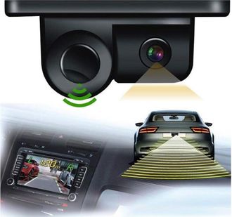 Trade Shop Trade Shop - Retrocamera Ac 201 Hd Telecamera Posteriore Sensore Parcheggio 2in1 Angolo 120&deg;