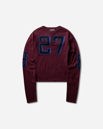 Ottolinger Women s Team Otto Jacquard Longsleeve Top Burgundy