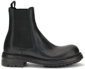 Dolce & Gabbana Mens Chelsea Boots Leather Ankle Boot - Black - Size EU 45