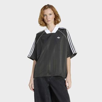 adidas T-Shirt ADIDAS ORIGINALS 3S JAQUARD TEE, Damen, Gr. XXL, schwarz, Obermaterial: 100% Polyester, normal, V-Ausschnitt, Shirts T-Shirt