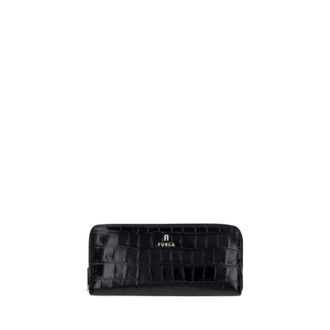 Furla Camelia L Portemonnee - Dames - Accessoires - Zwart - Maat: ONE Size Leer