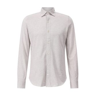 Finamore Casual Shirts, male, Beige, Size: M Elegant Toronto Shirt with Cashmere