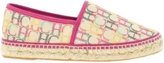 Carolina Herrera Canvas Espadrilles Roze Initialen Contrast - Dames - Espadrilles - Veelkleurig - 39 EU - Jute - Schoenen