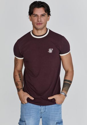 Siksilk Camiseta Ringer marrón para hombre SikSilk M