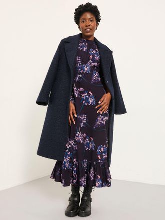 Fat Face FatFace Mila Dark Purple Heritage Floral Petite Midi Dress