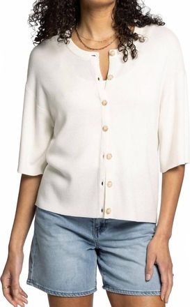 Thread & Supply Alyssa Button Front Cardigan In White