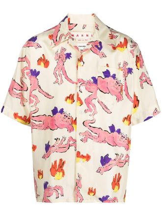 Marni T-shirt con stampa grafica - Giallo