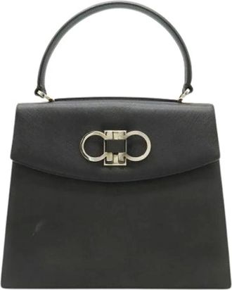 Ferragamo Pre-owned Gancini Handtas - Dames - Vintage Handtas - Zwart - ONE Size - Leer - Vintage