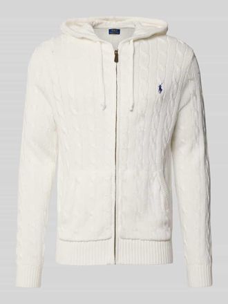 Polo Ralph Lauren Regular Fit Strickjacke aus reiner Baumwolle in Weiss, Gr&ouml;&szlig;e XXL