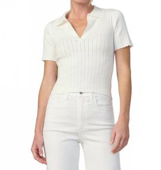 Joe's The Jess Pointelle Polo Top In White