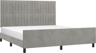 vidaXL Vidaxl - Estructura De Cama Con Cabecero Terciopelo Gris Claro 180x200cm