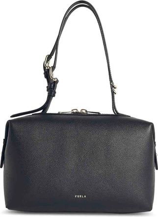 Furla Double Black Leather Bag