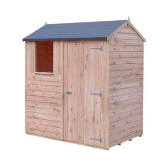 Shires Overlap 6 x 4 Single Door Reverse Apex in Brown