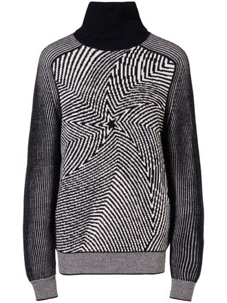 Perfect Moment wavy star roll-neck jumper - women - Merino - S - Black