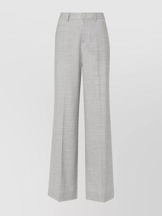 Parosh wool pressed-crease wide-leg trousers