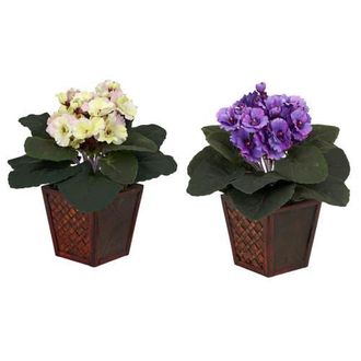 Nearly Natural African Violet with Vase Artificial Plant in Purple/cream/pink at Nordstrom