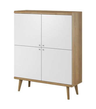 AKL FURNITURE C&oacute;moda efecto madera Crema y Blanco
