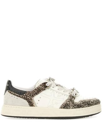 Premiata Quinnd 7655 verfraaide sneakers met dierenprint - Beige