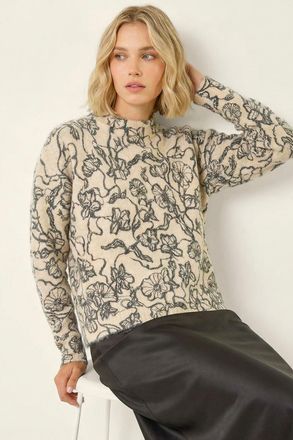 Roman Mono Floral Knit Jumper