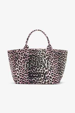 Ganni Pink Leopard Medium Tote