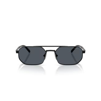 Prada Geometric Black Metal Frame Sunglasses