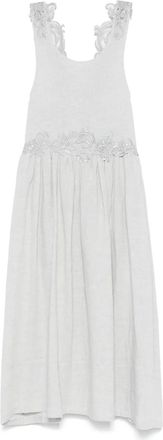 Maurizio Abito midi con decorazione in pizzo - Grigio