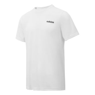 adidas Contrast Chest Logo Crew Neck Basic Sports T-shirt Asia Sizing White JJ0620