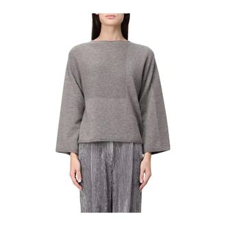 Emporio Armani Ew005640 Maglione Girocollo in Lana - - Knitwear - Donna - Grigio - S
