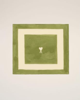 Ami Green Cotton Ami De Coeur Printed Scarf Green - OS - Unisex